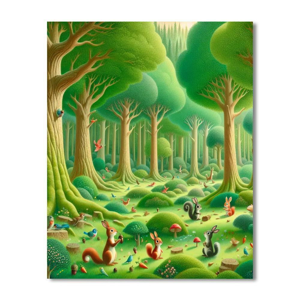 Dreamy Woodland Adventure Paint By Numbers Art