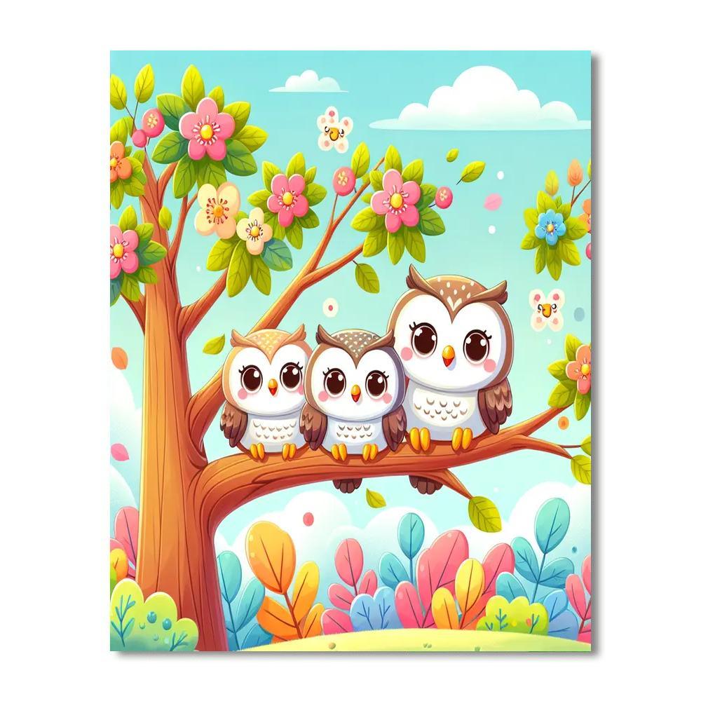 Artistic Owls Numbered Painting Kits