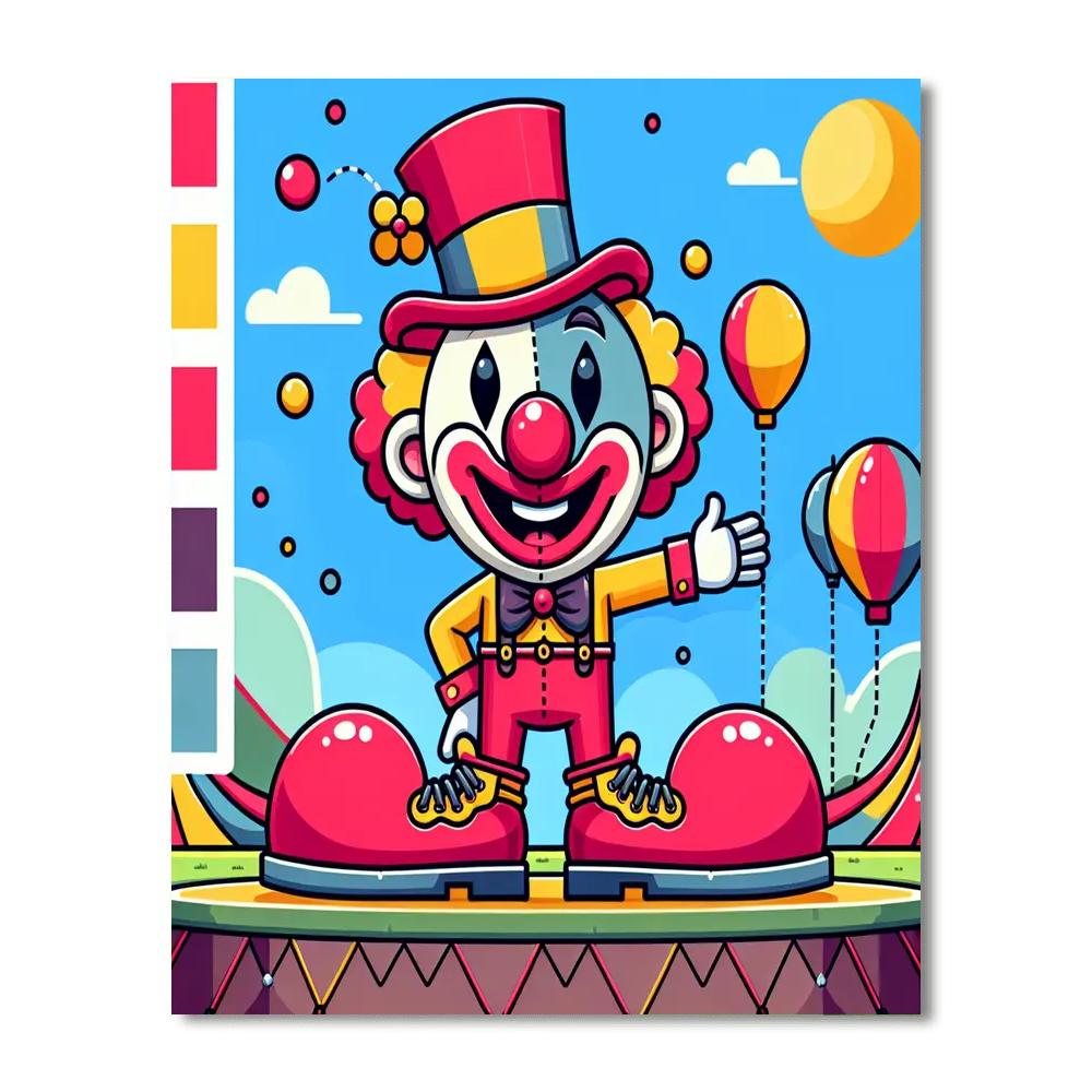 Circus Clown Funhouse Painting By Numbers Kit