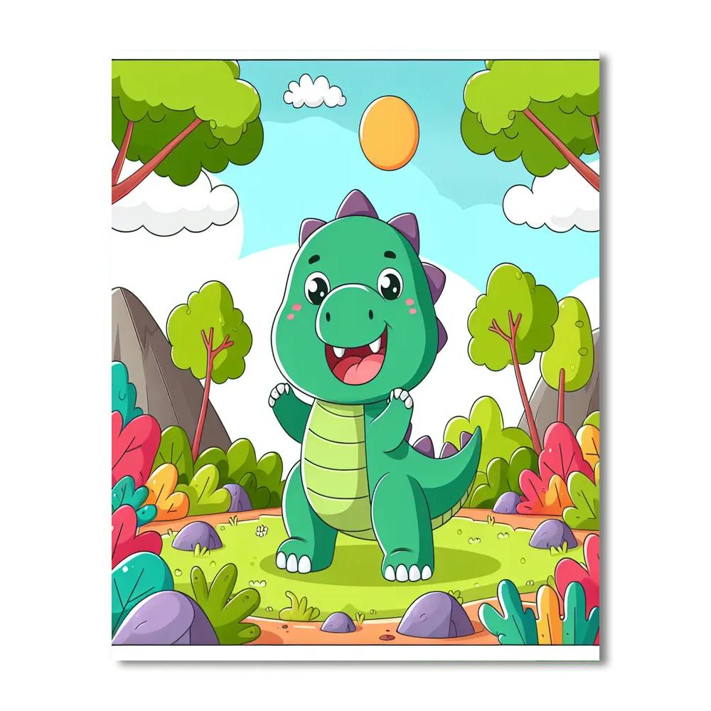 Roaring Dinosaur Paint By Color