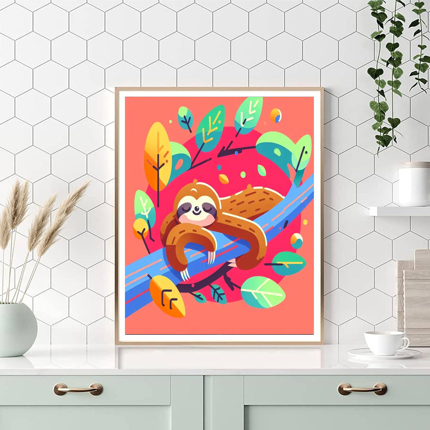 Sloth Silhouette Siesta Paint By Numbers