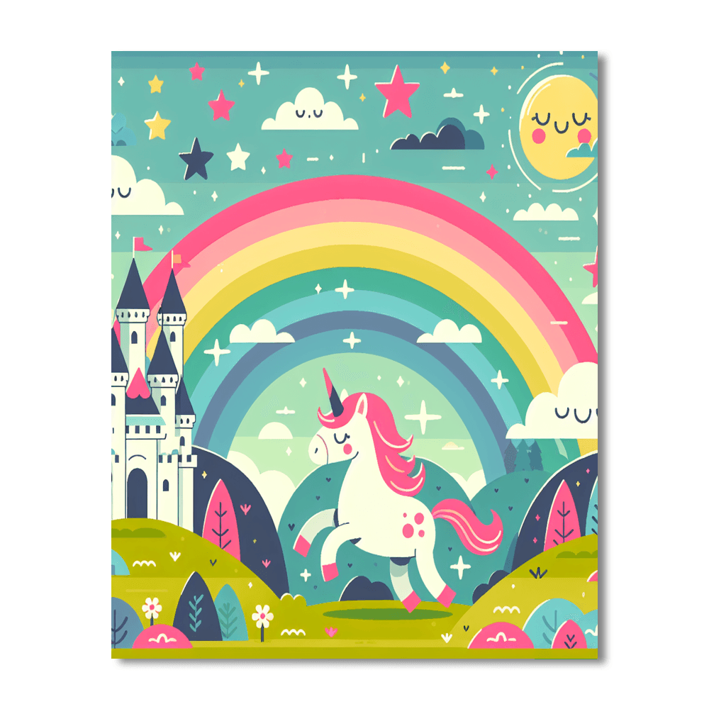 Magical Rainbow Kingdom Painting By Numbers Kit