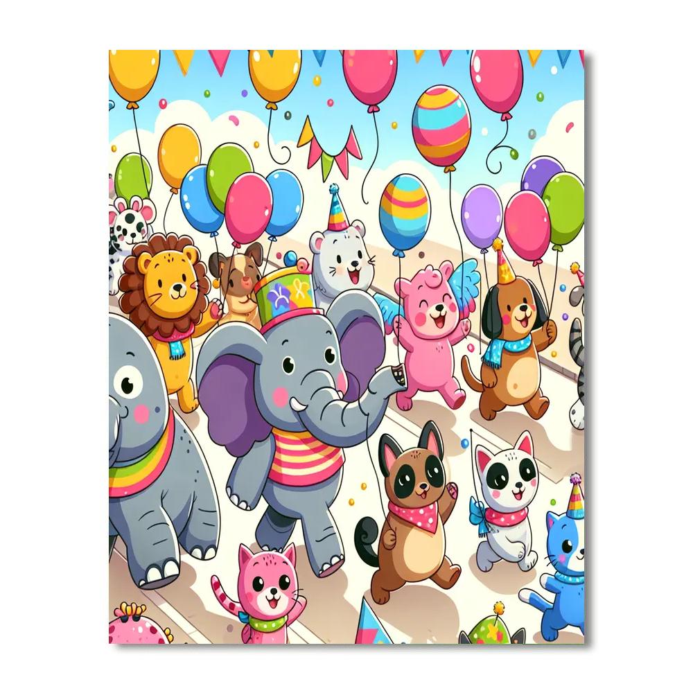 Artful Animal Parade Paint By Numbers Art
