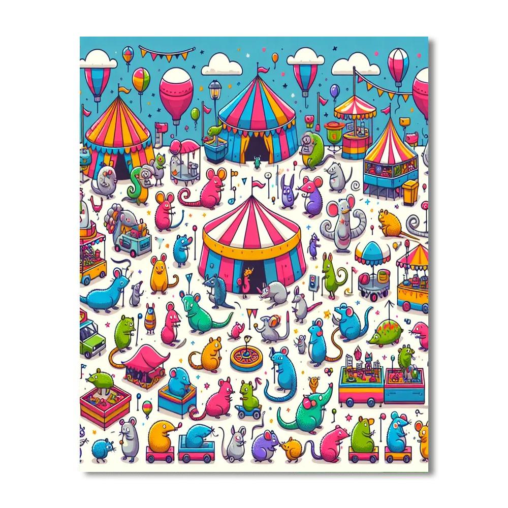 Colorful Critter Carnival Paint By Color
