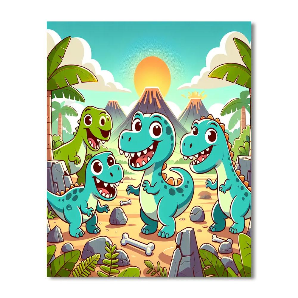 Friendly Fossils Number Painting