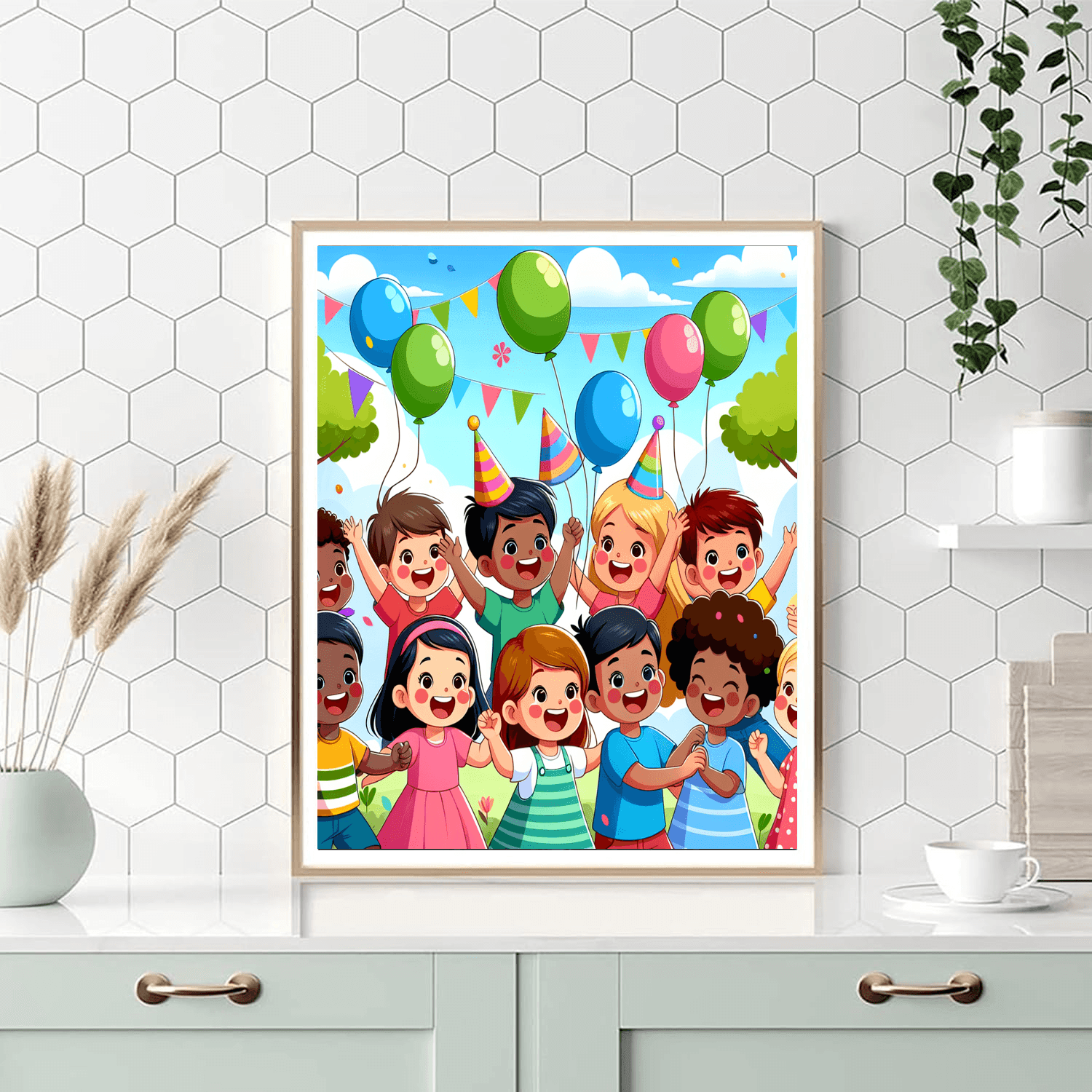 Festive Balloon Adventure Painting Number Kit