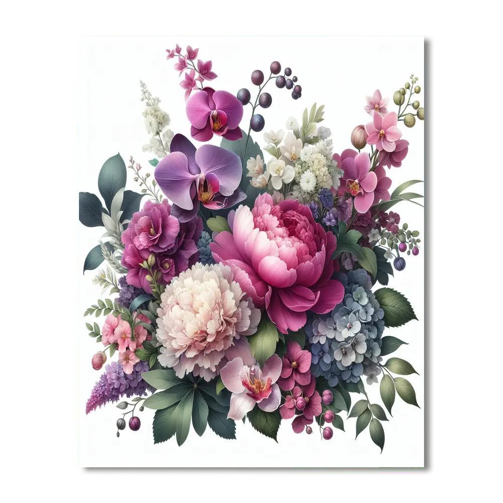 Elegant Floral Composition Number Painting