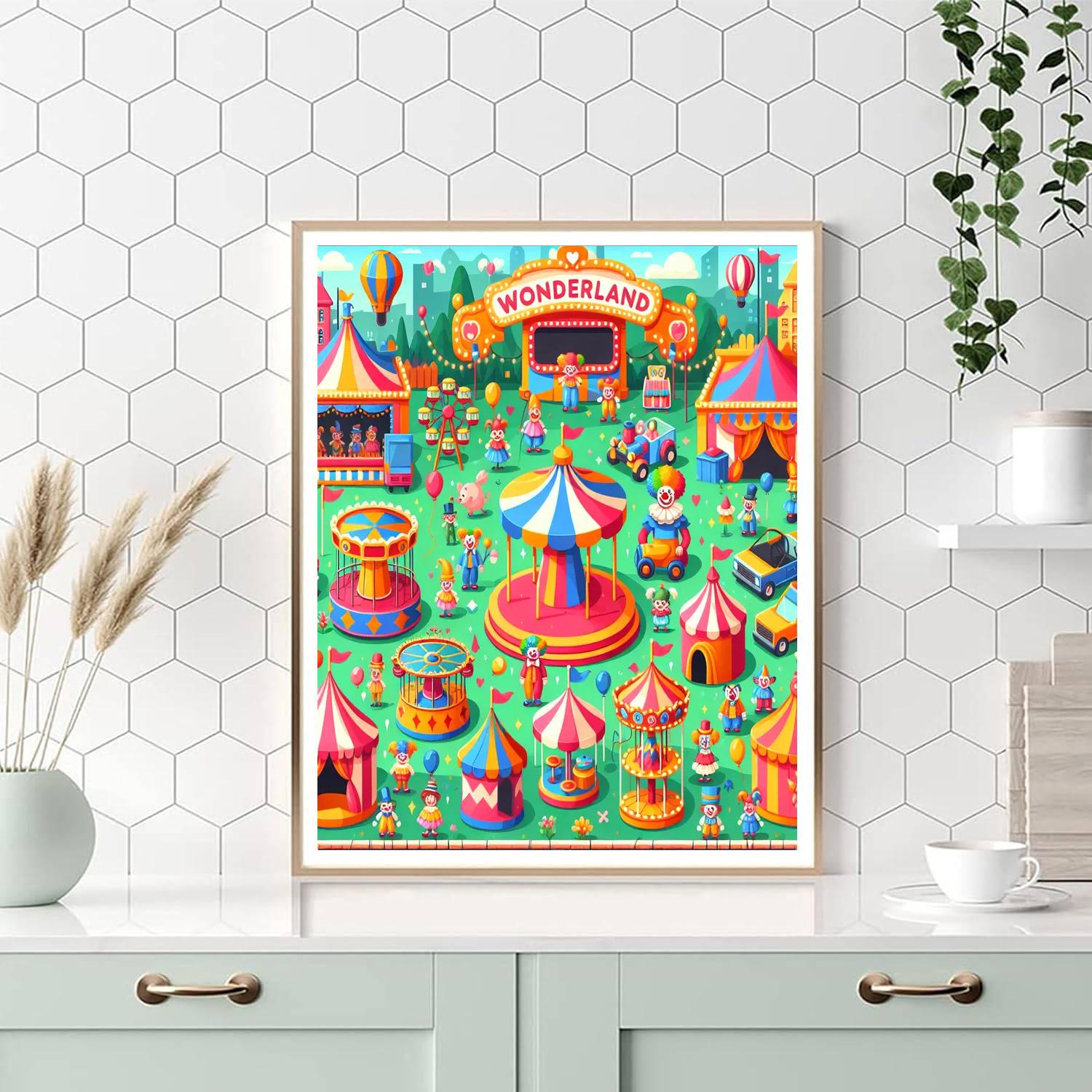 Wacky Wonderland Carnival Painting Number Kit