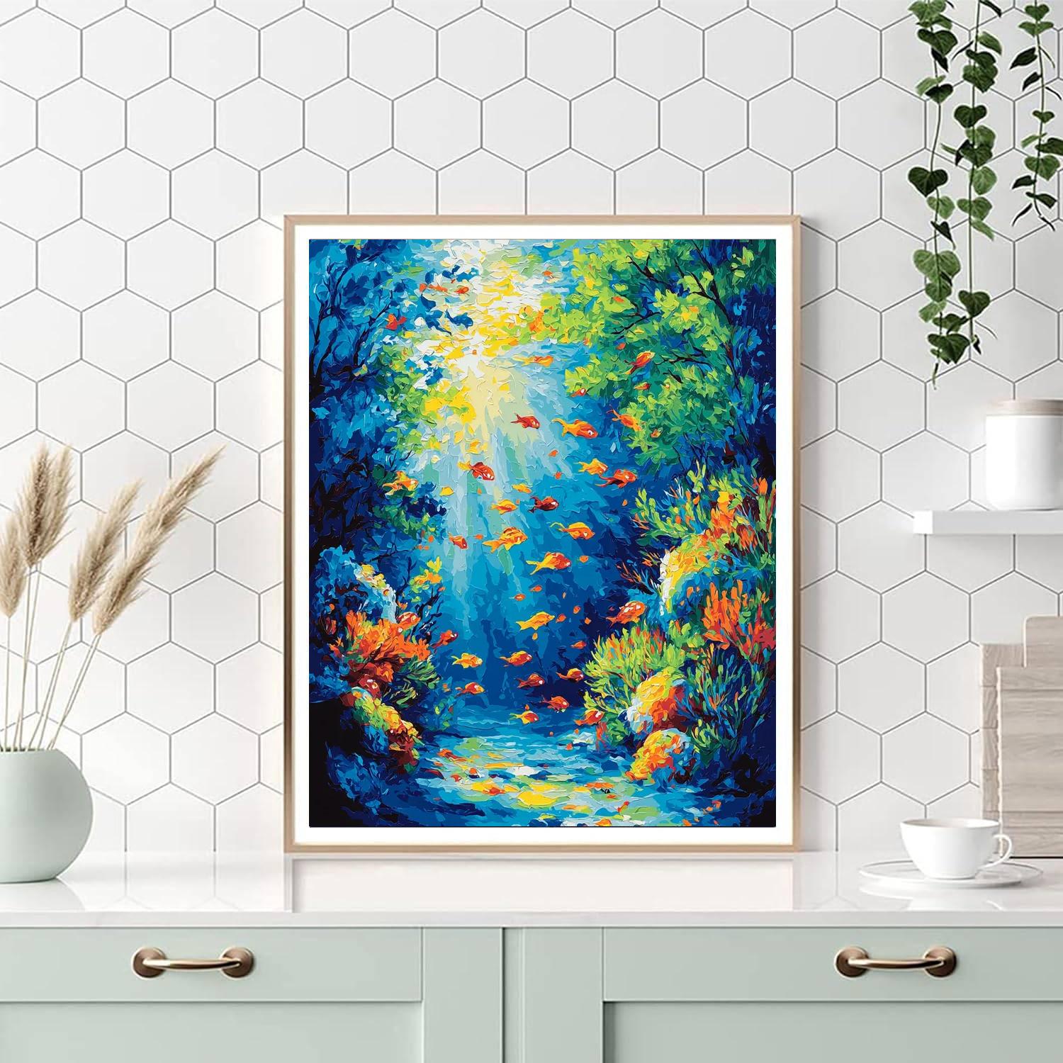 Claude Monet Inspired Whimsical Underwater Symphony  Paint By Numbers