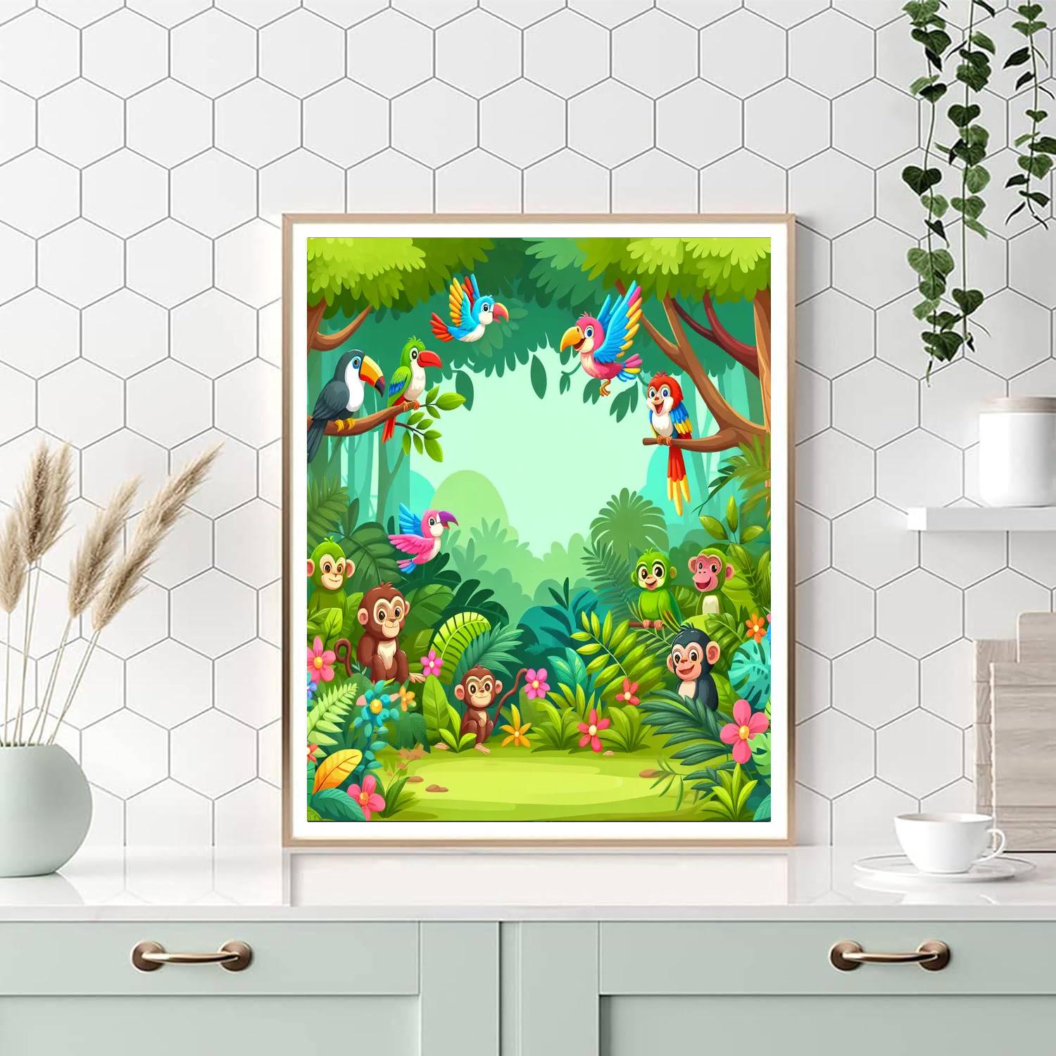 Radiant Rainforest Expedition Paint By Numbers Art