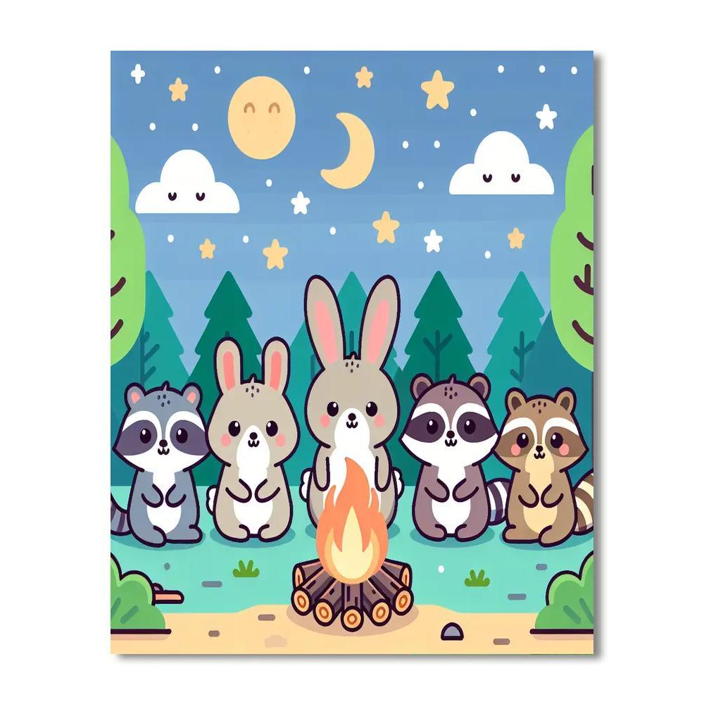 Cute Critters Campfire Paint By Color