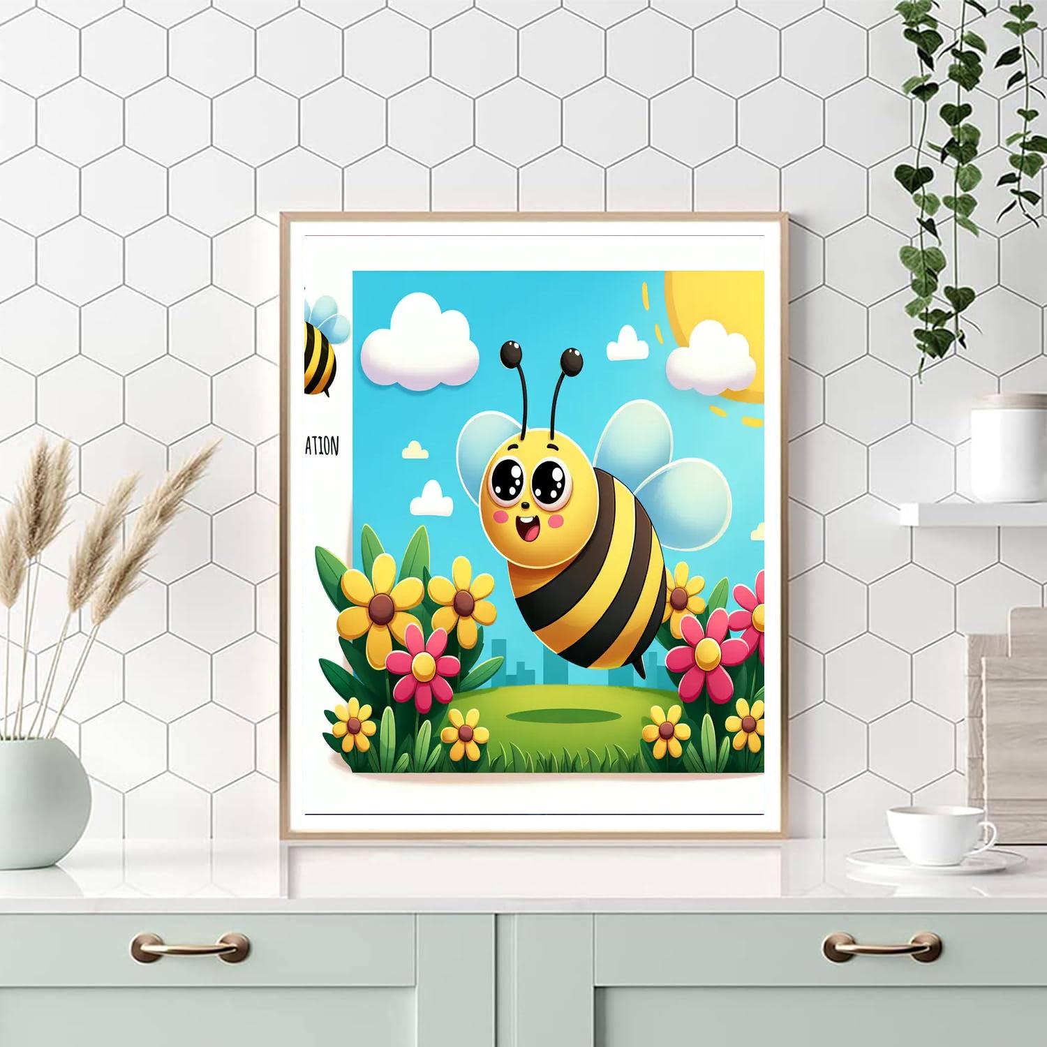 Bubbly Bubble Bee Paint By Numbers Art
