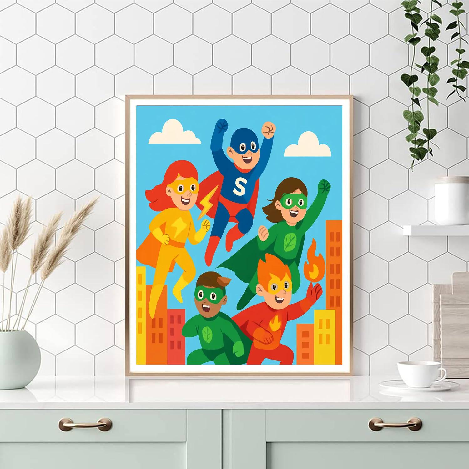 Mighty Superheroes Numbered Painting Kits