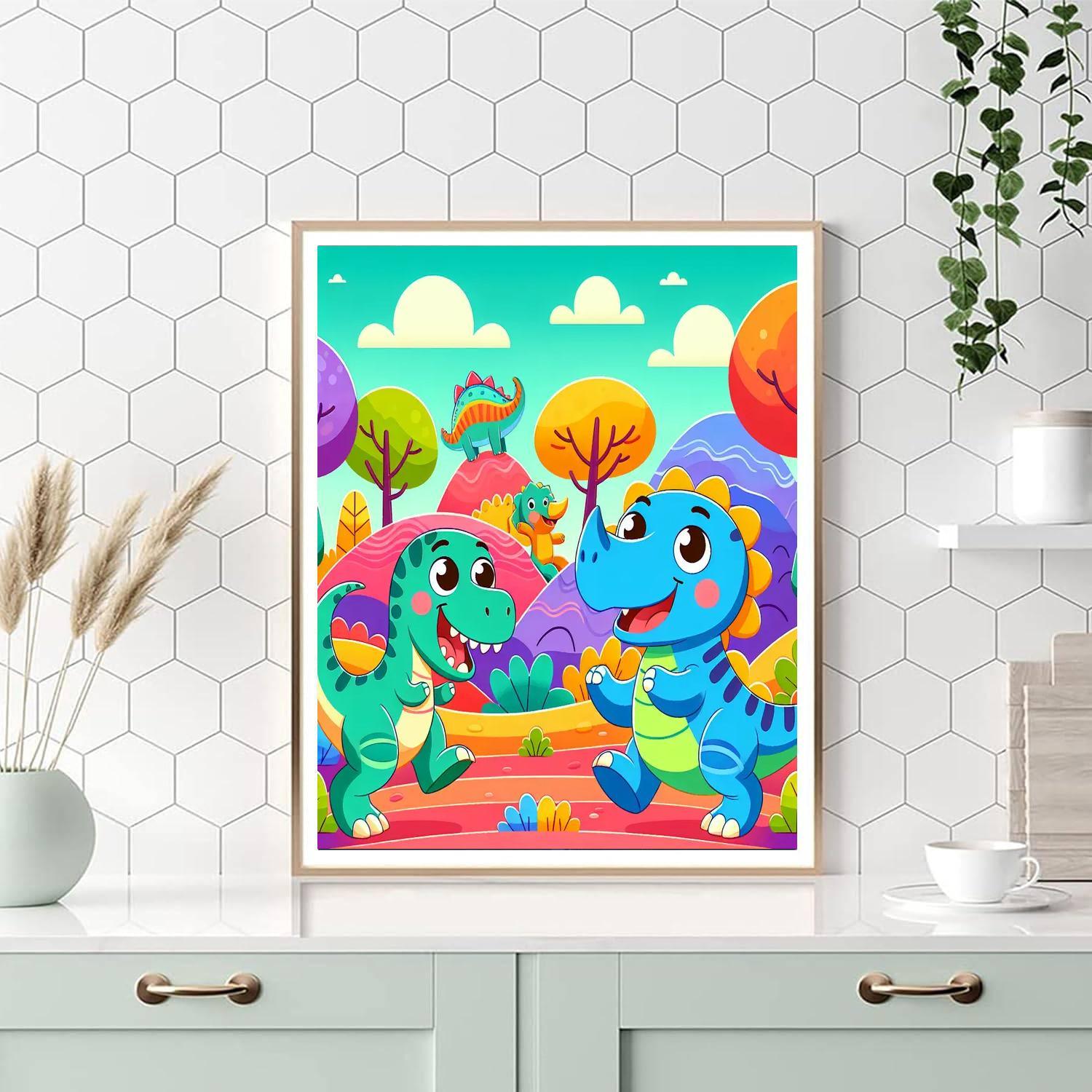 Dinosaur Safari Adventure Paint By Numbers Art