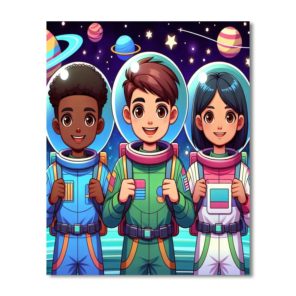 Outer Space Explorer Voyage Painting Number Kit