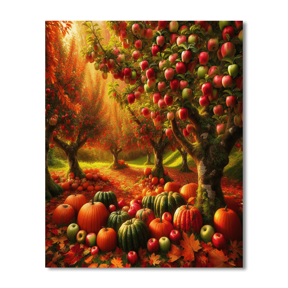 Bright Autumn Orchard Number Painting