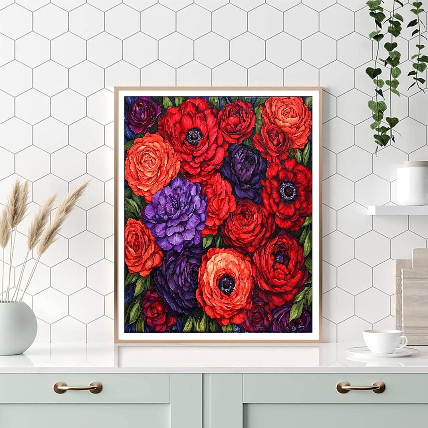 Frida Kahlo Inspired Petals Of Passion  Paint By Number