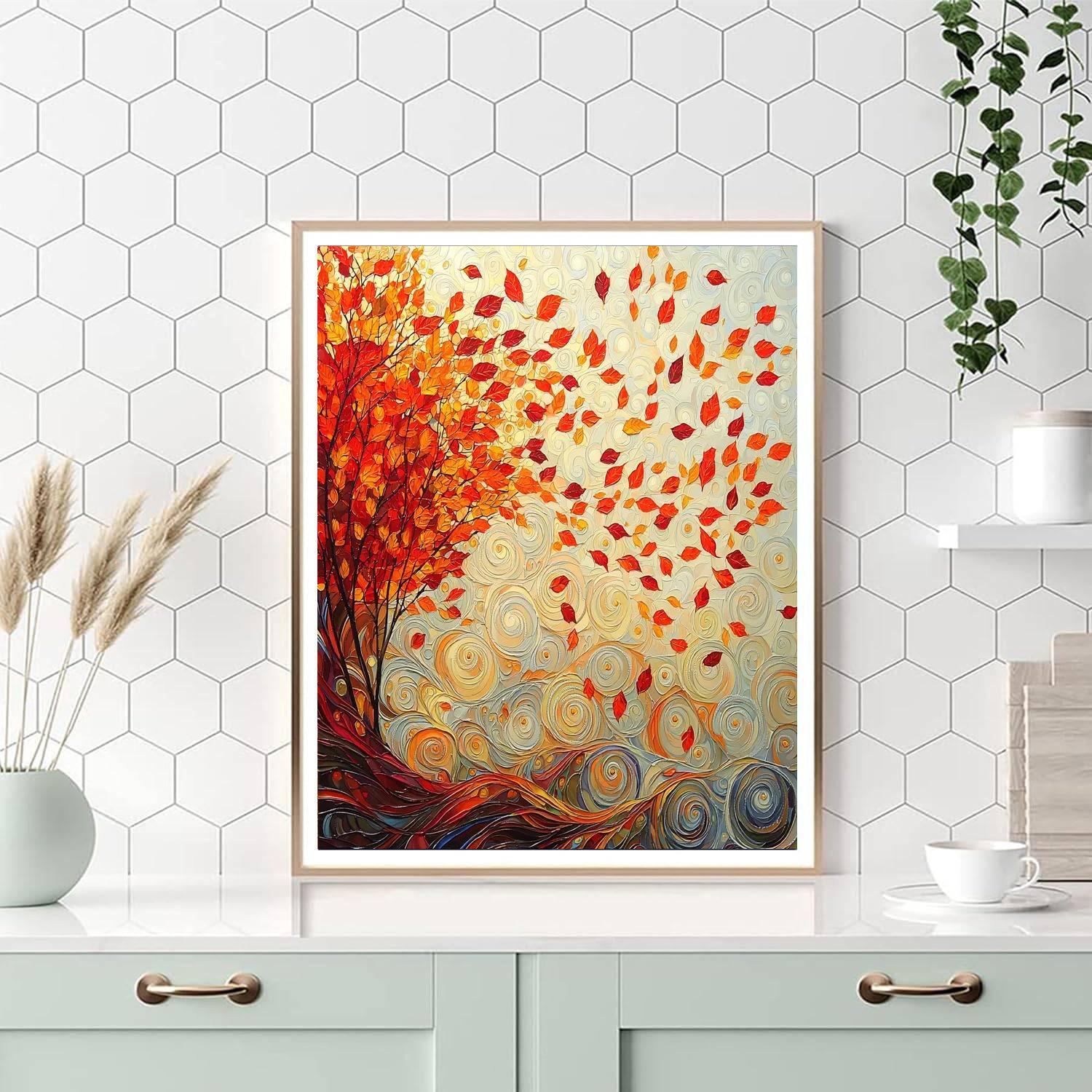 Gustav Klimt Inspired Falling Leaves  Paint By Numbers