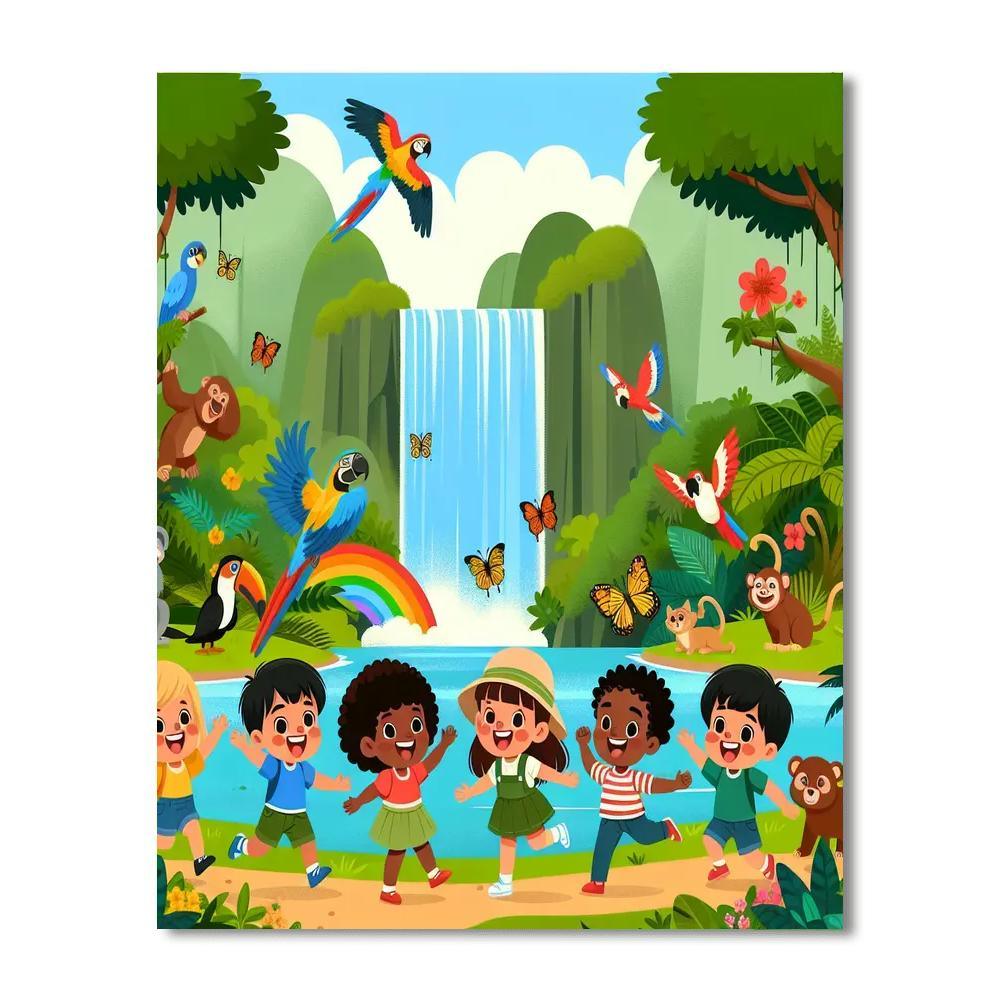 Colorful Rainforest Journey Painting Number Kit