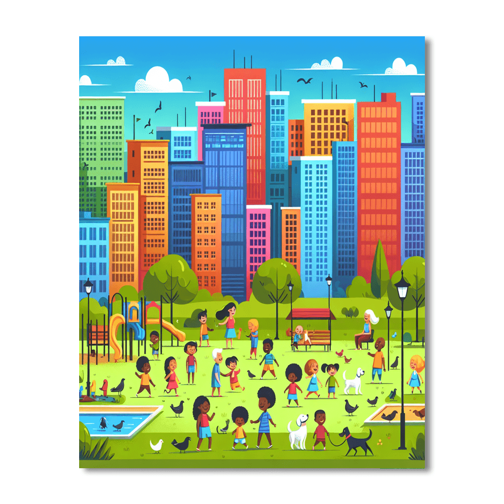 Charming City Life Number Painting