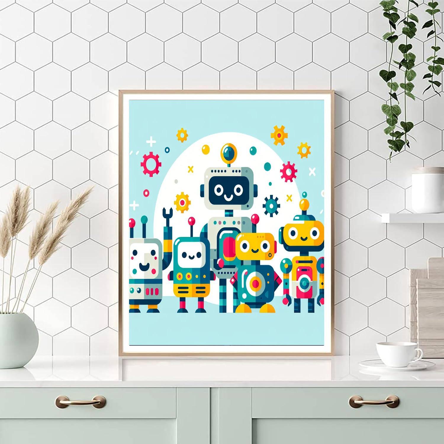 Creative Robot Friends Number Painting
