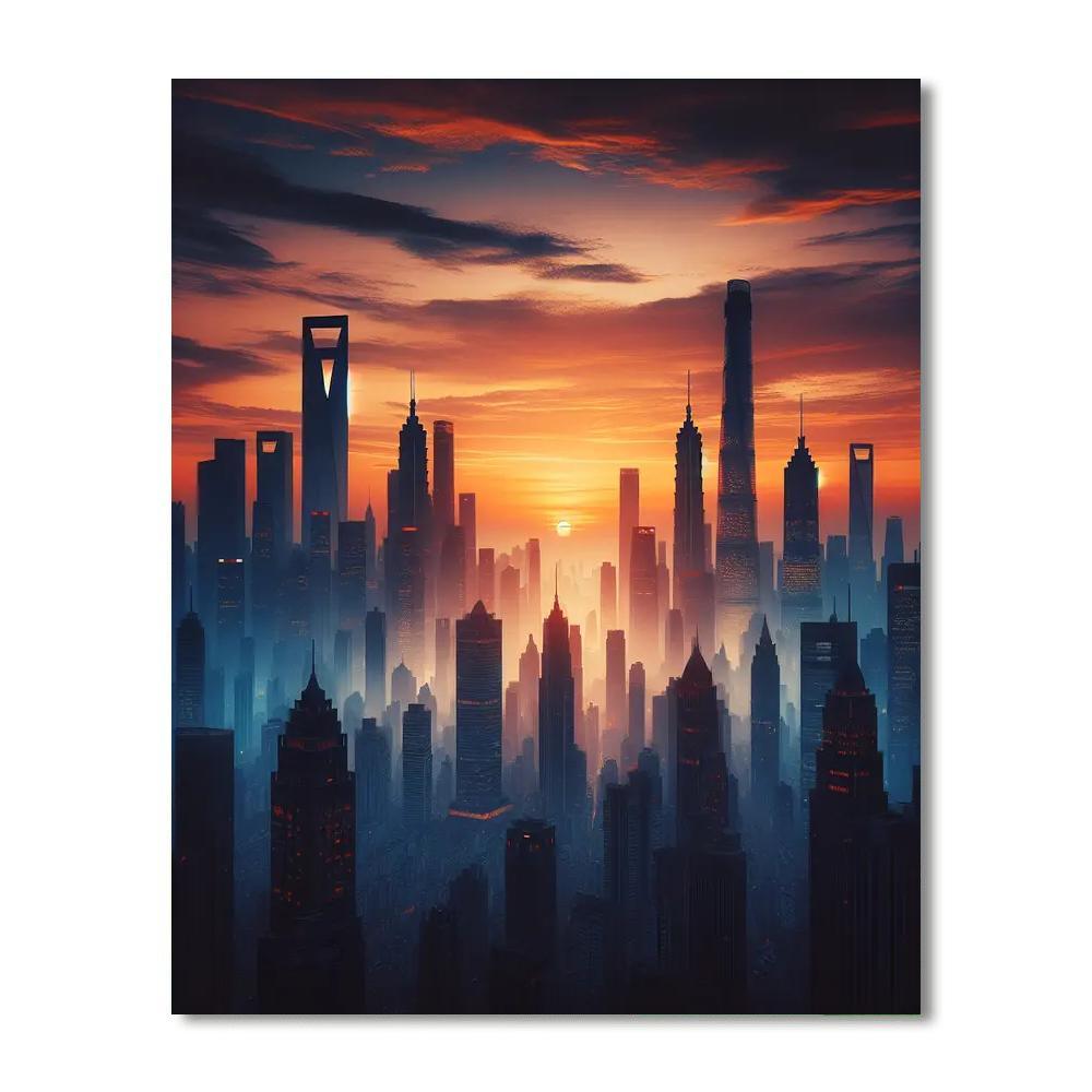 Classic Urban Skyline Paint By Numbers Art