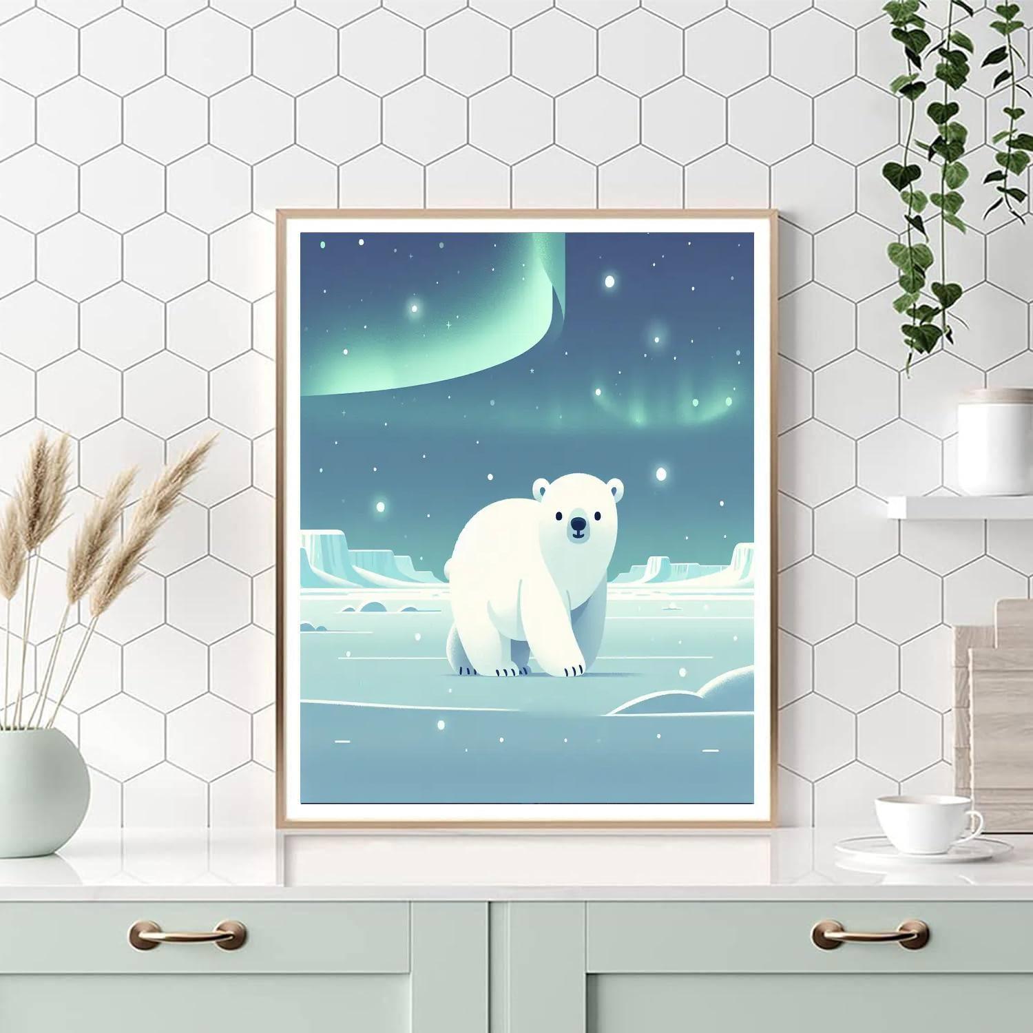 Polar Bear's Arctic Journey Paint By Numbers Art