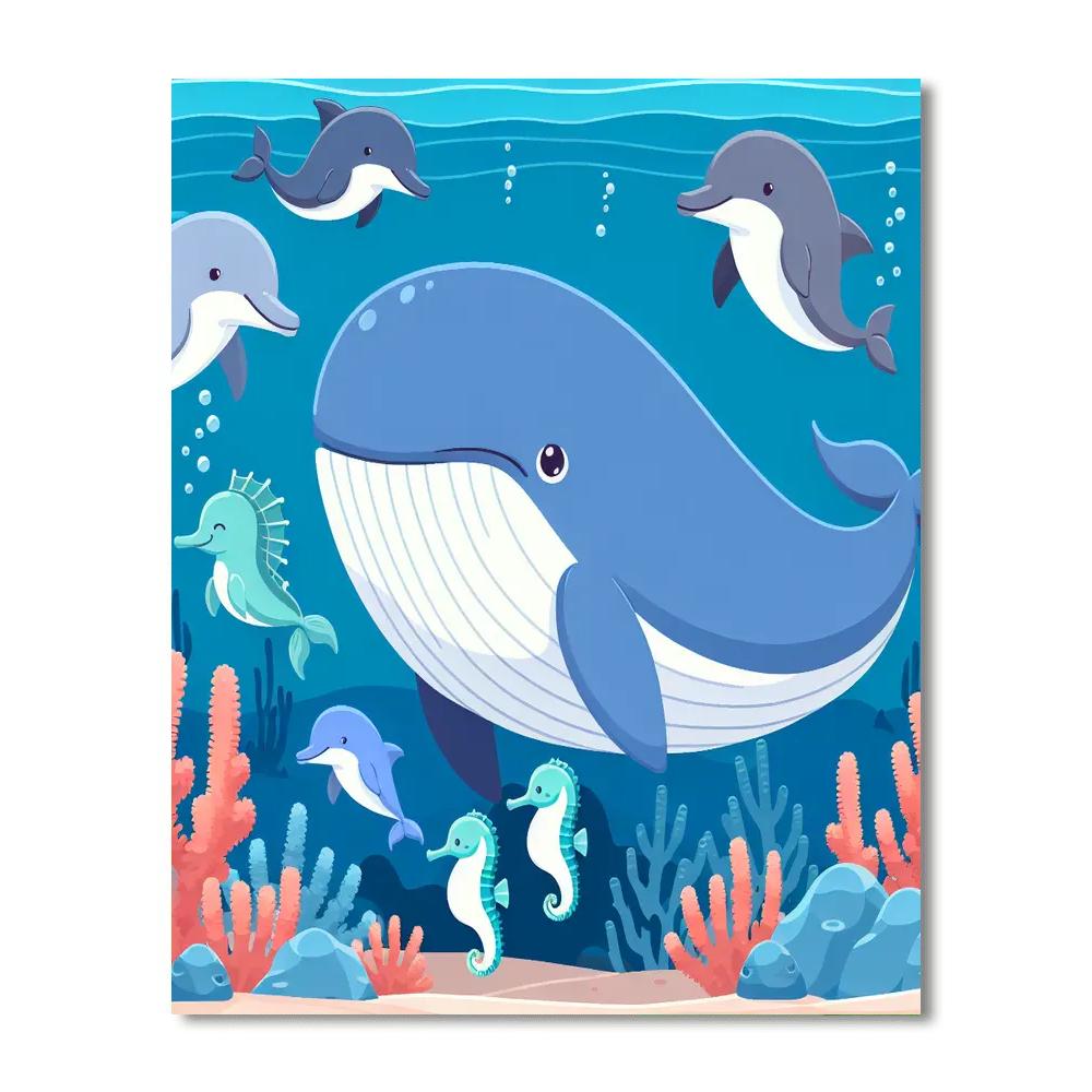 Whale's Ocean Tale DIY Paint By Numbers