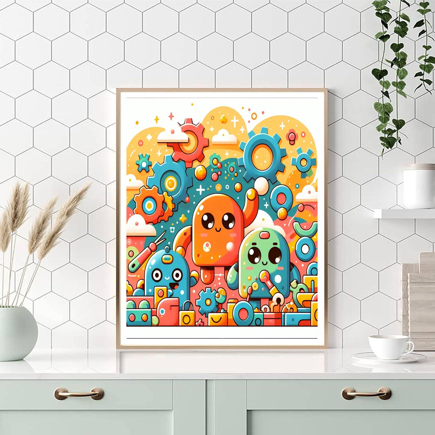 Exciting Robot Rescue Team Paint By Numbers