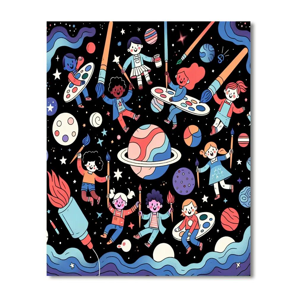 Cosmic Coloring Adventure Paint By Numbers Art