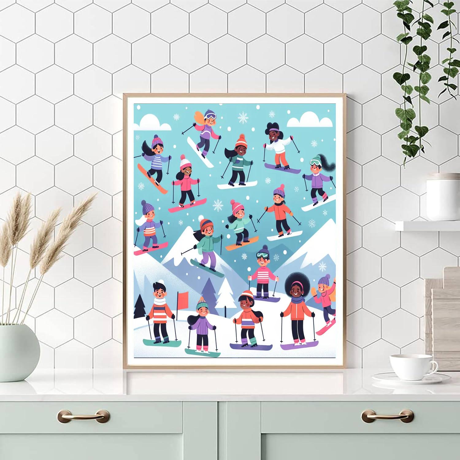 Winter Sports Spectacular Painting By Numbers Kit