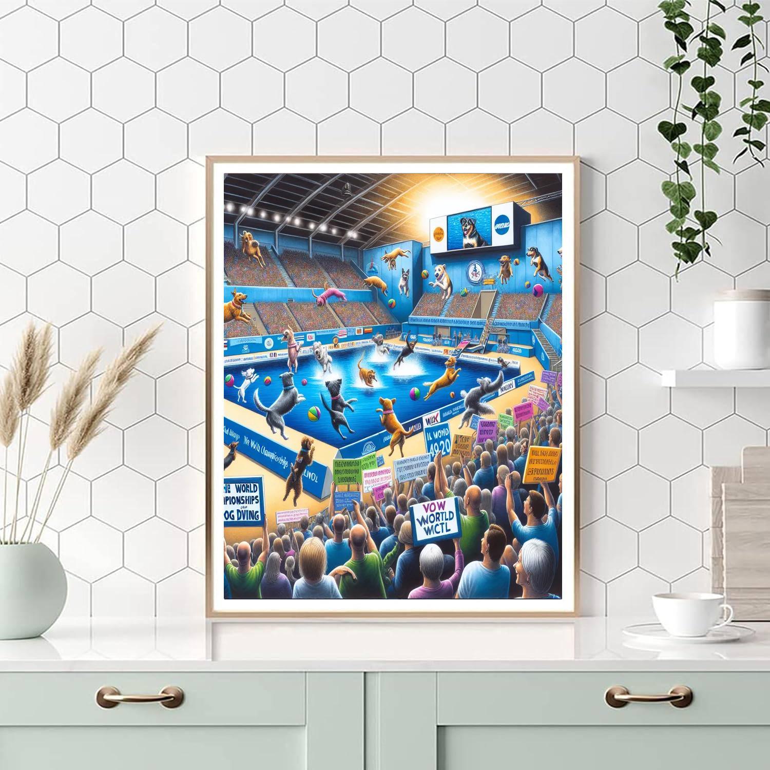The World Championships In Dog Diving - Orlando Paint By Numbers Art