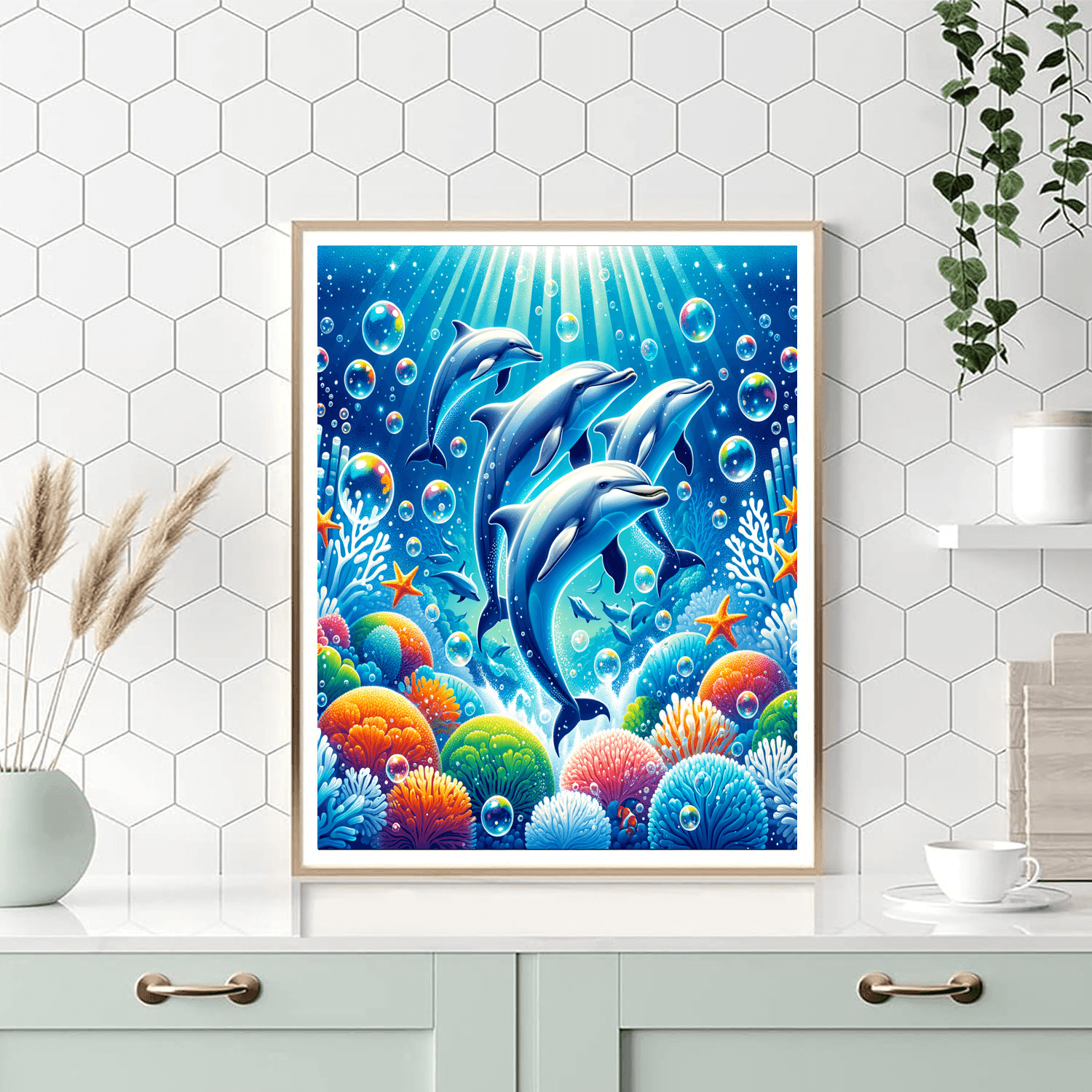 Dolphins In Crystal Waters Numbered Painting Kits