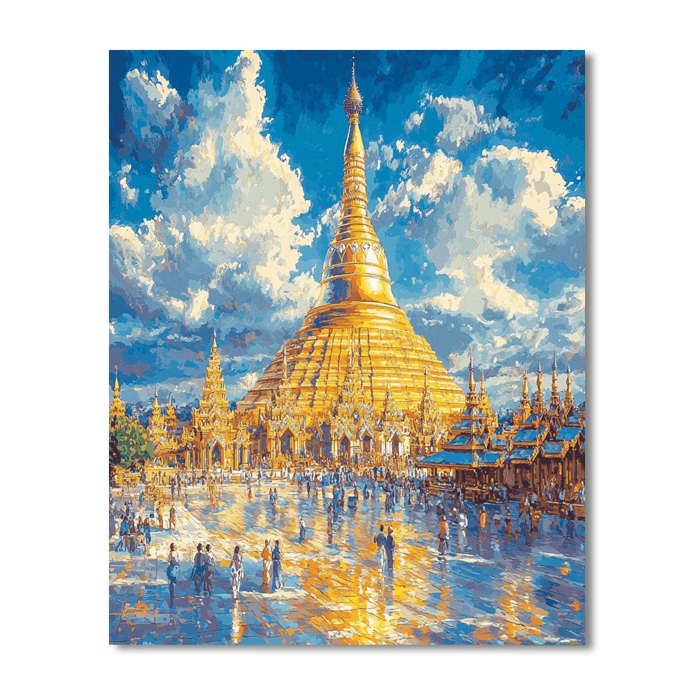 Shwedagon Pagoda - Myanmar Number Painting