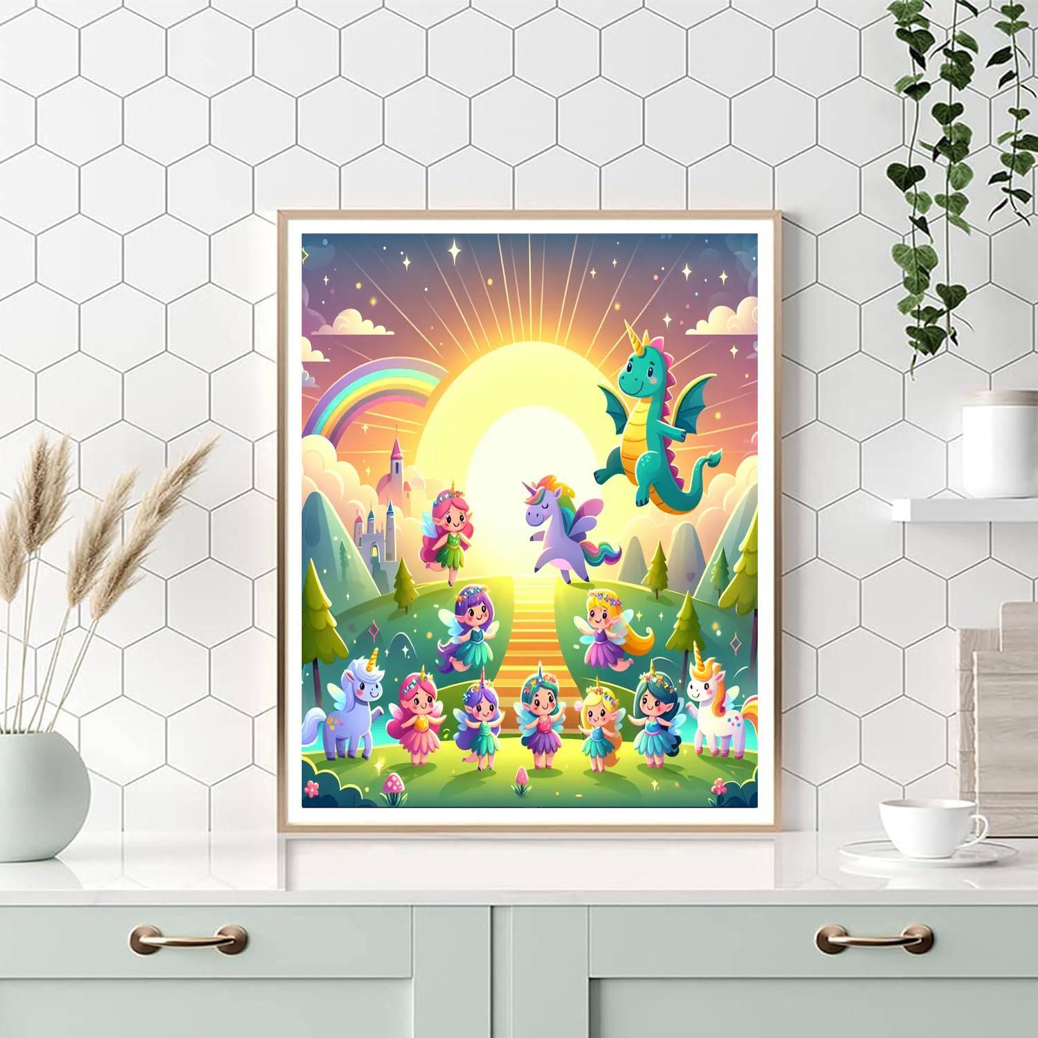 Joyful Magical Creatures Number Painting