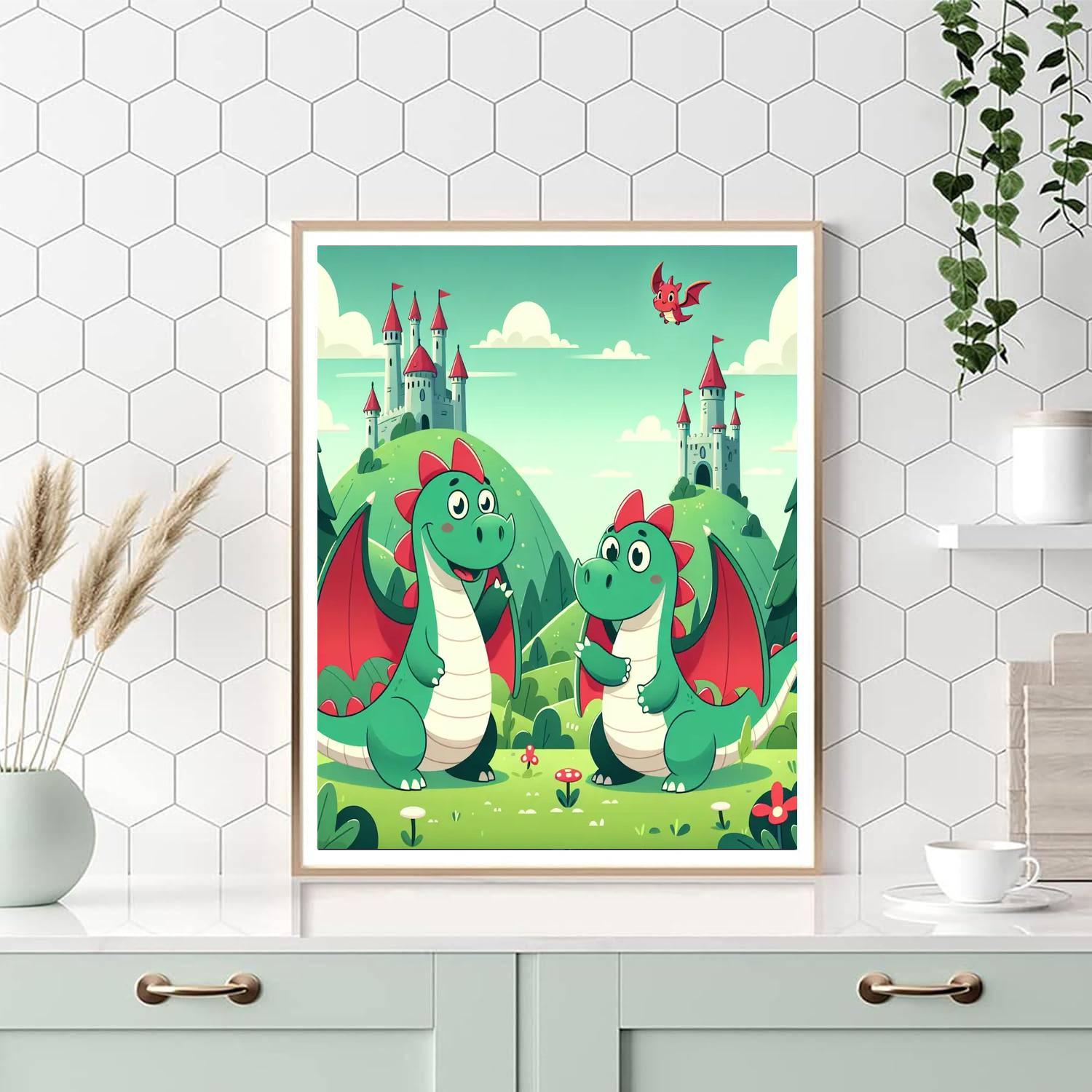 Charming Dragon Land Paint By Color