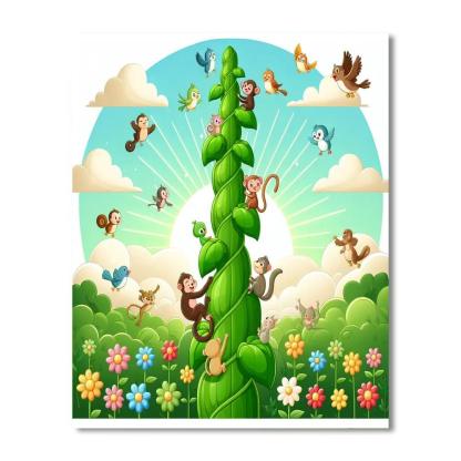 Friendly Giant Beanstalk Paint By Numbers Art