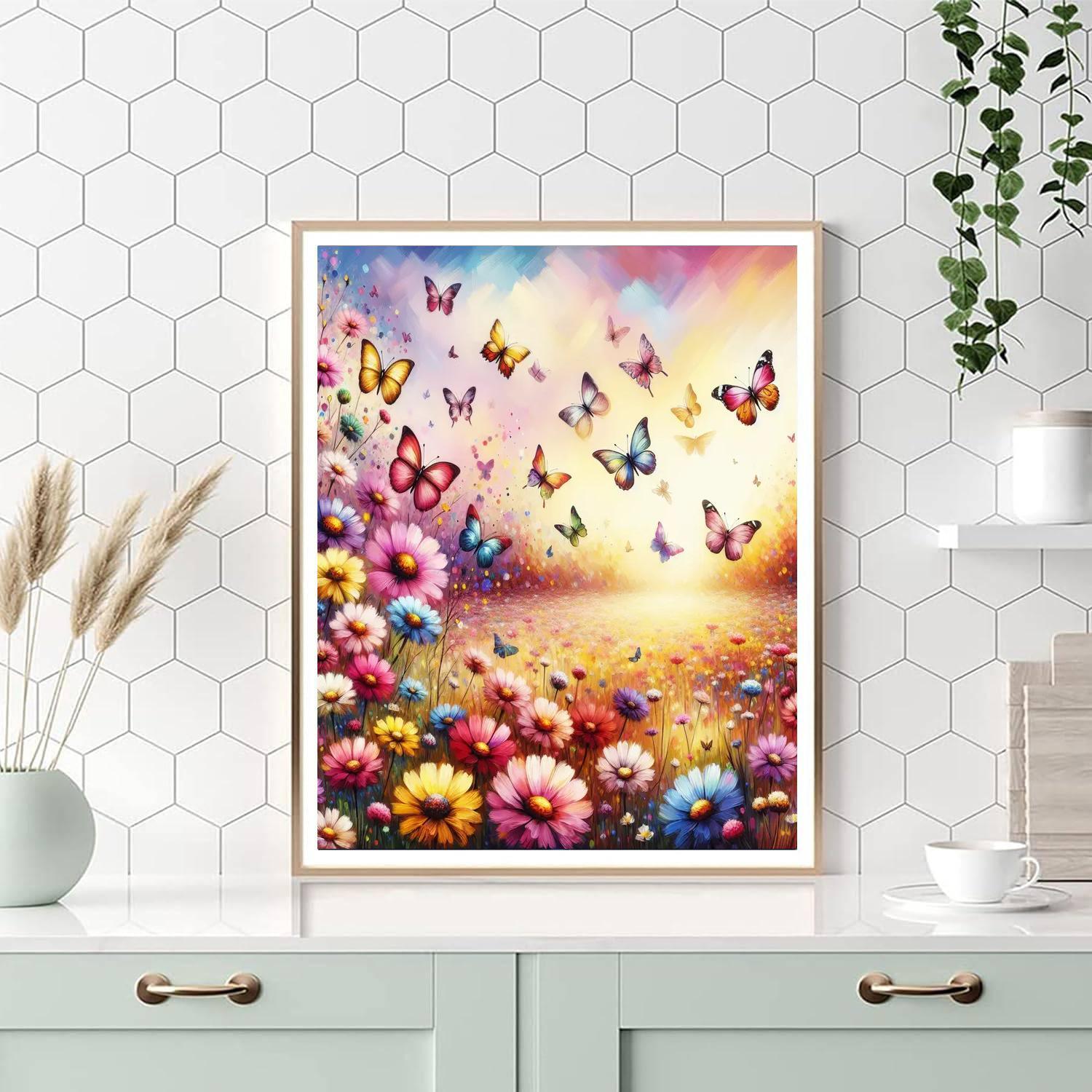 Colorful Butterfly Meadow Paint By Color