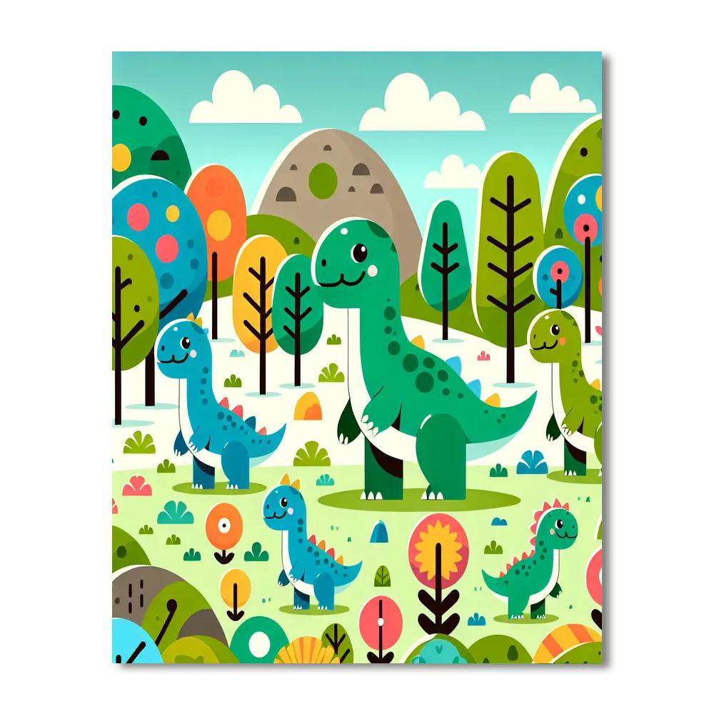 Fun Dino Family Numbered Painting Kits