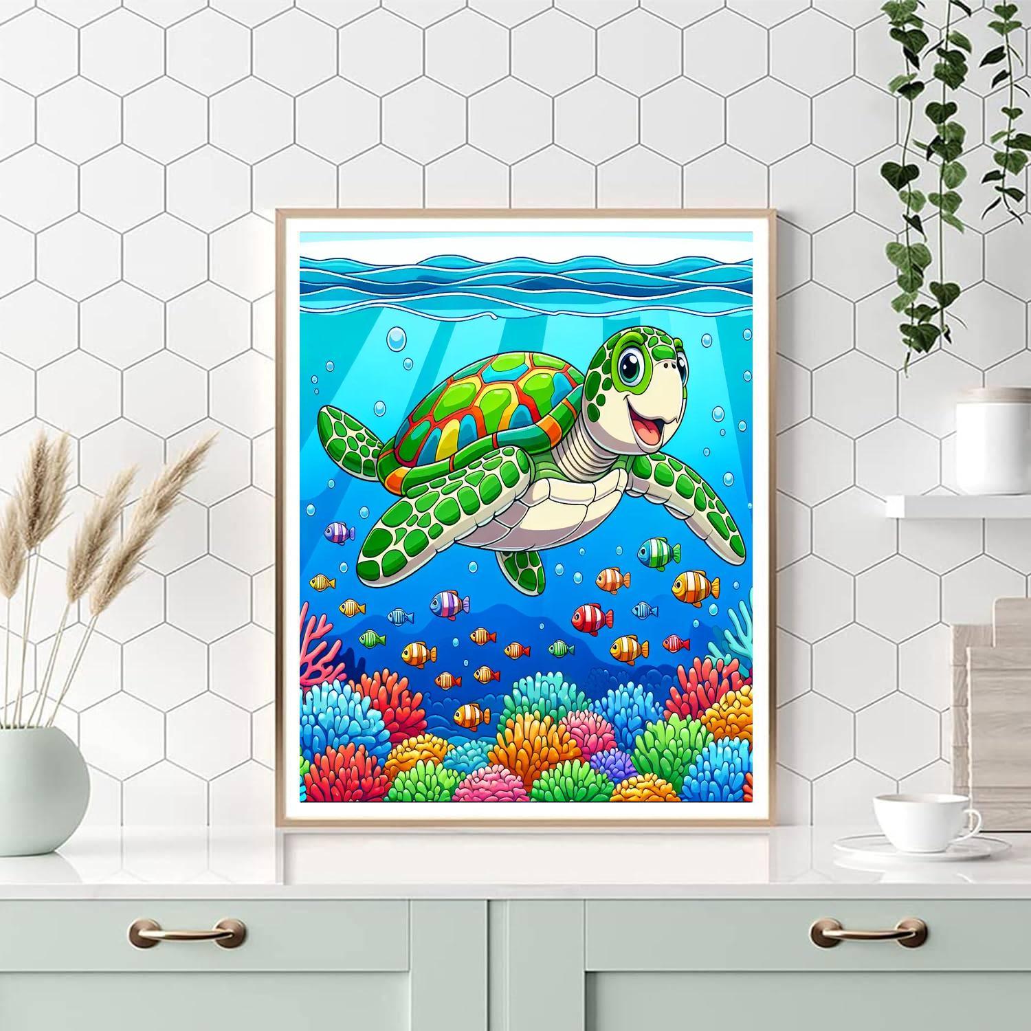 Playful Sea Turtle Paint By Numbers Kits