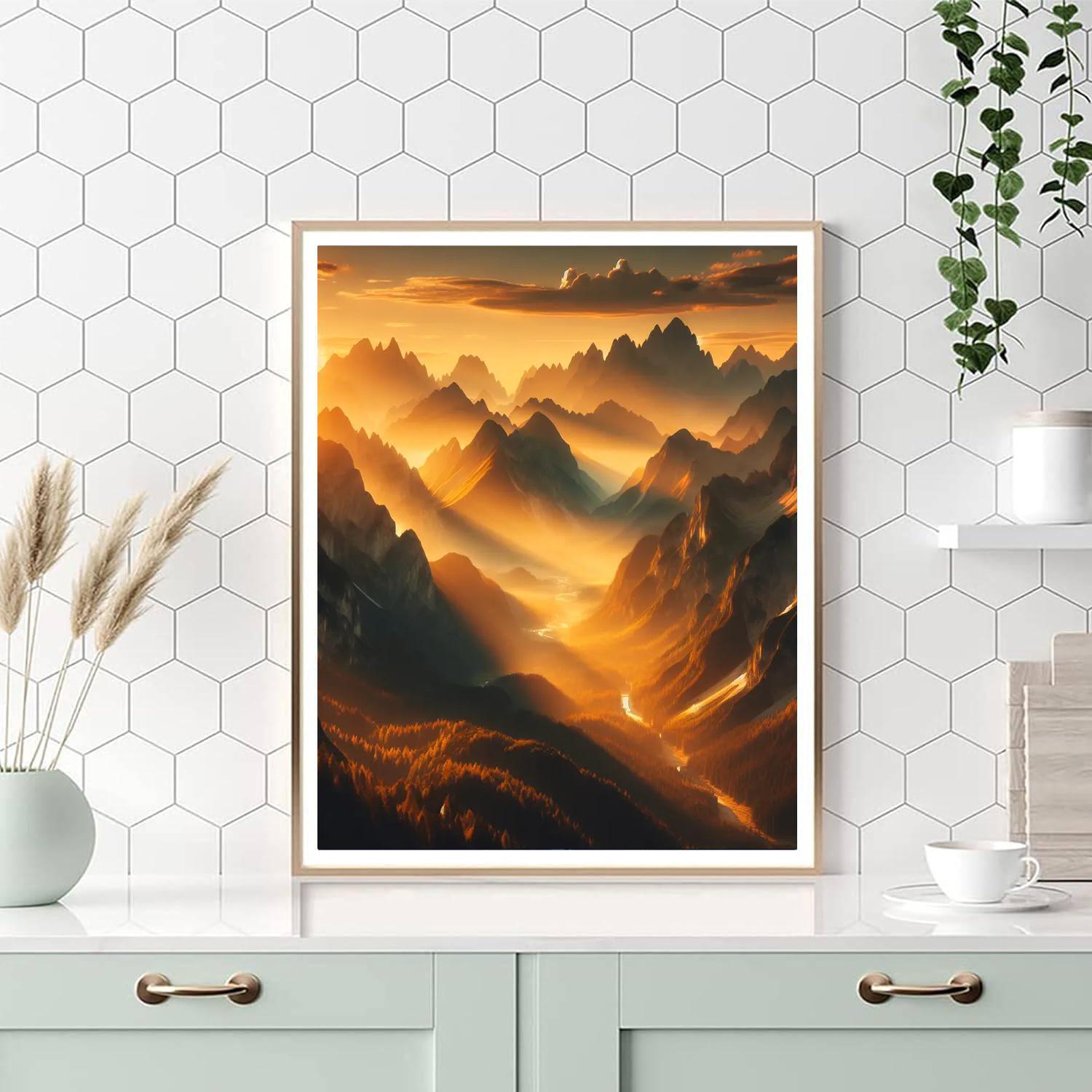 Mythic Mountain Panorama Paint By Numbers Art
