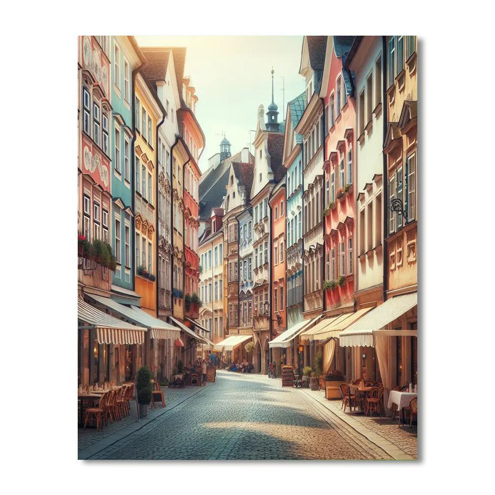 Quaint European Streets Paint By Color