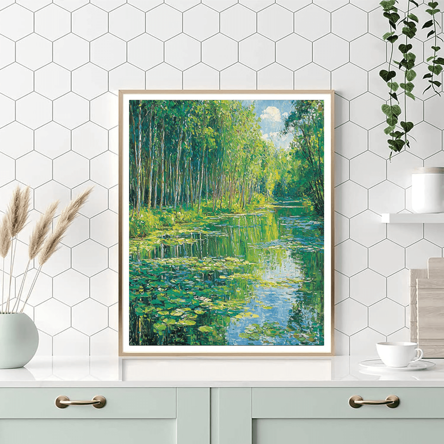 Claude Monet Inspired Lush Woodland Tranquility  Painting By Numbers Kit