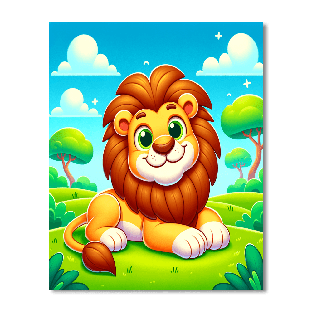 Safari Adventure With Happy Lion Paint By Color
