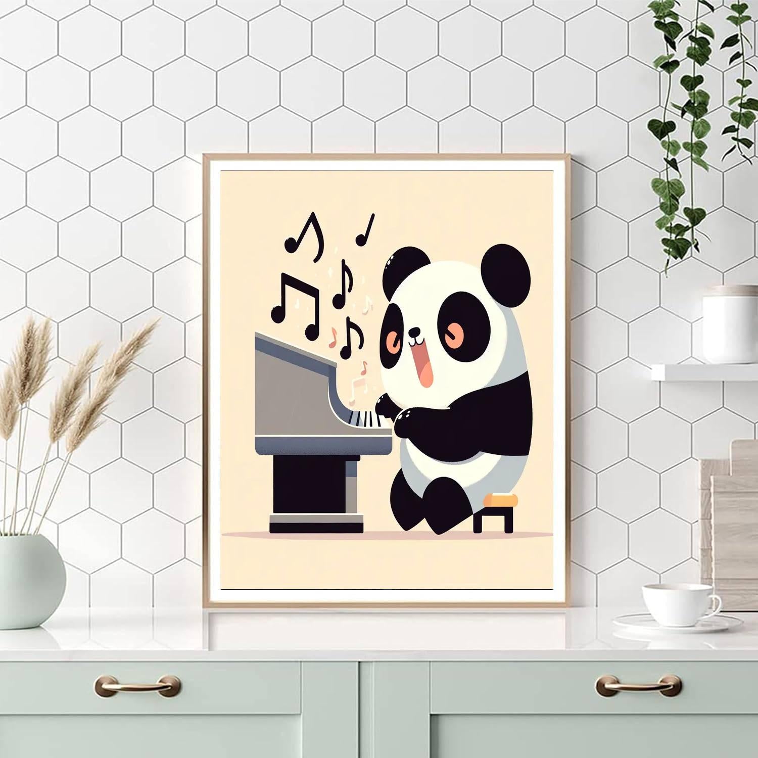 Piano Prodigy Panda Number Painting