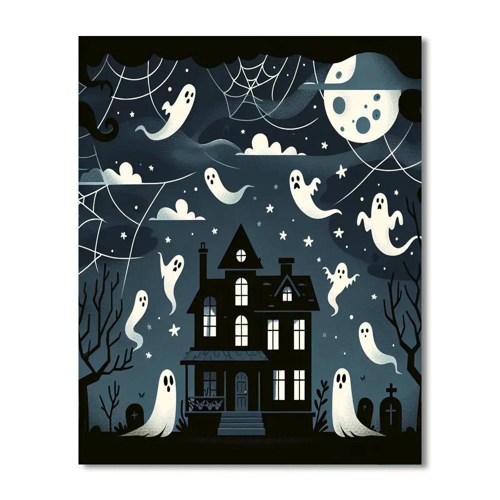 Haunted House Adventure Paint By Numbers Art