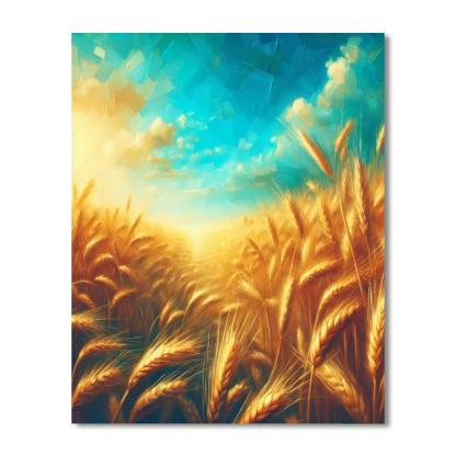 Sun-drenched Wheat Field Paint By Numbers Art