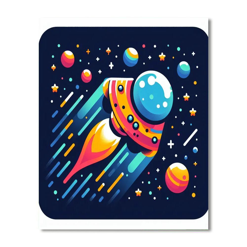 Adventurous Spaceship Paint By Numbers Kits