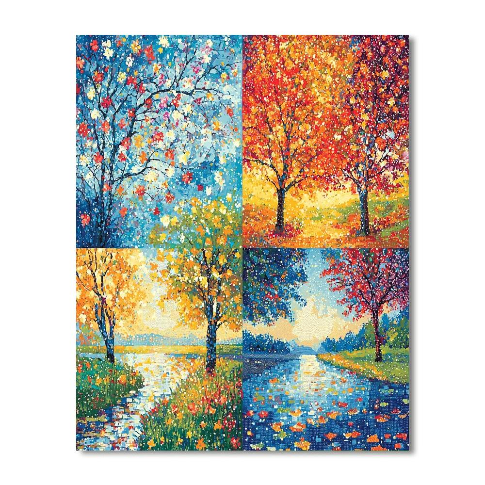 Georges Seurat Inspired Spirit Of The Seasons  Numbered Painting Kits