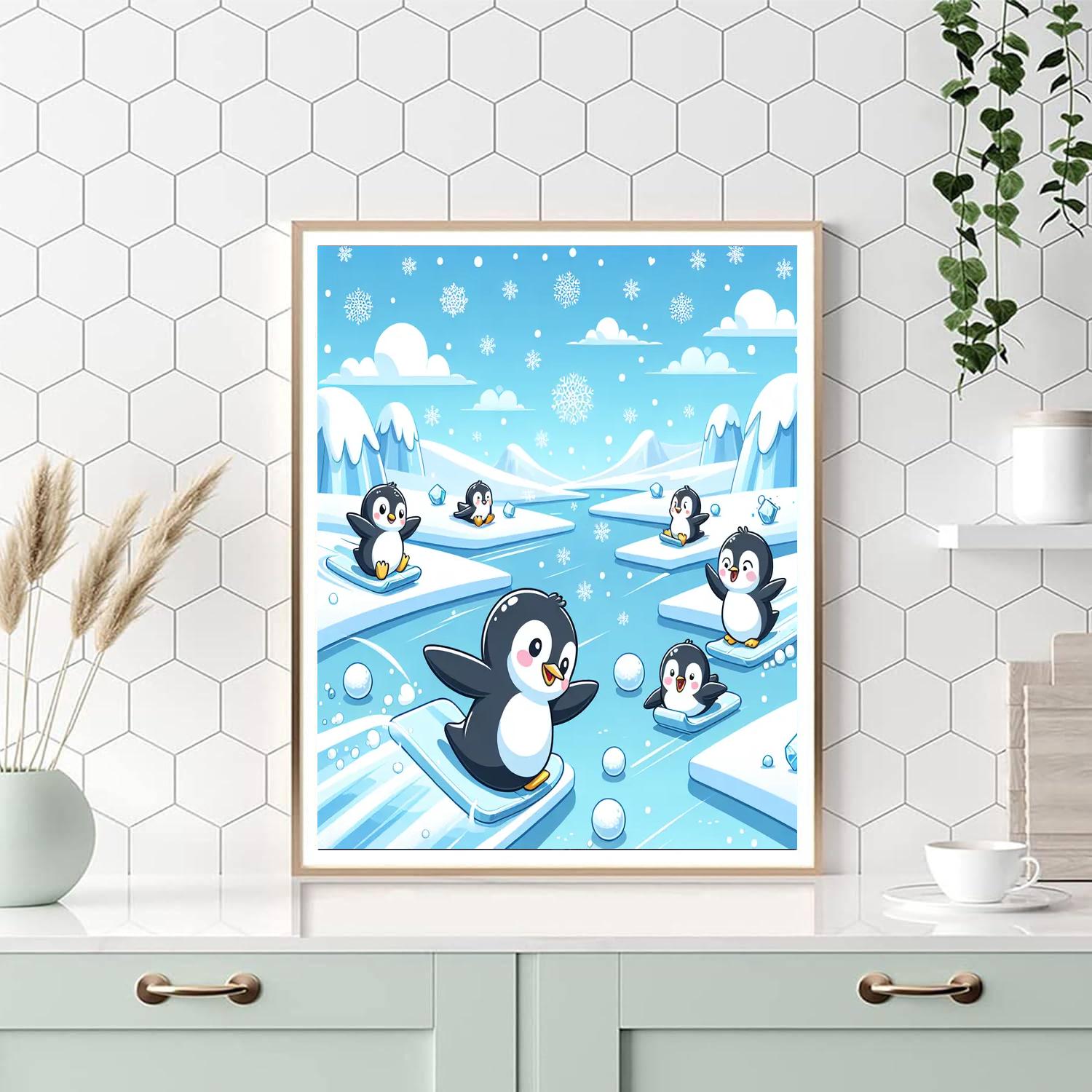 Penguin Polar Party Painting Number Kit